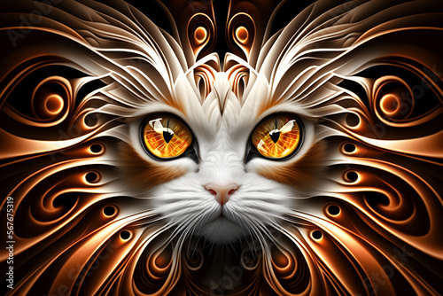 psychedelic cat digital art
