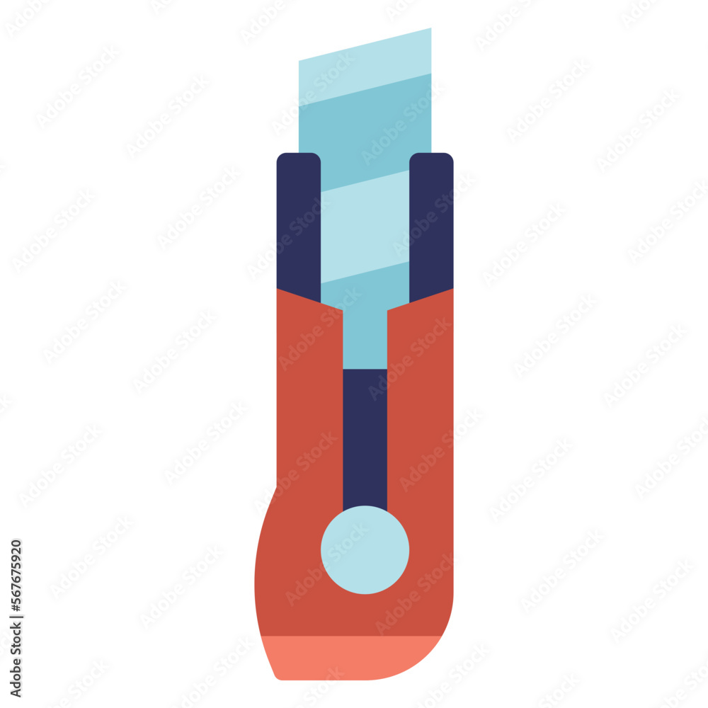 cutter knife tool flat illustration cutter knife tool flat illustration