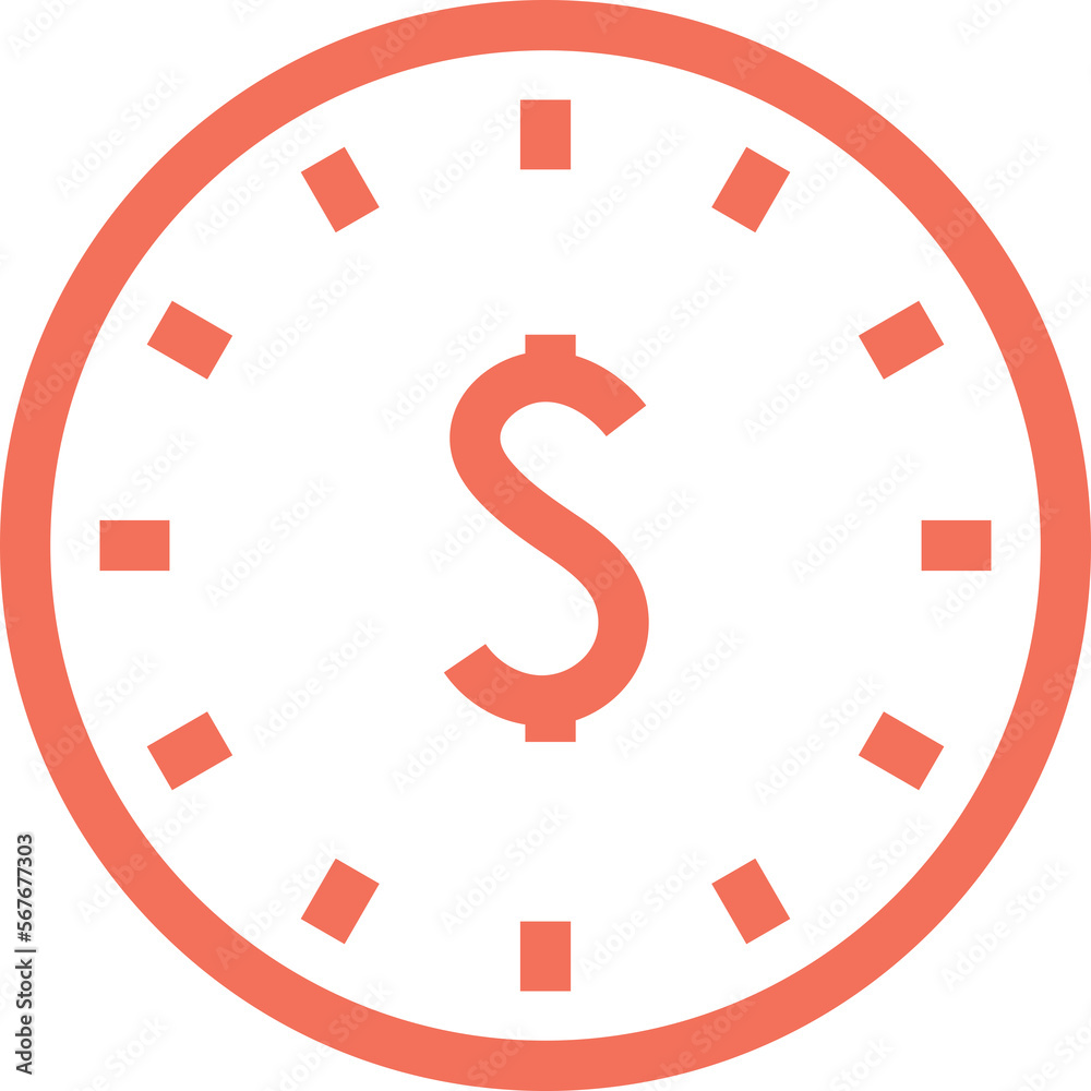 Alarm clock with dollar sign symbol icon design elements. Alarm clock with dollar sign symbol icon design elements.