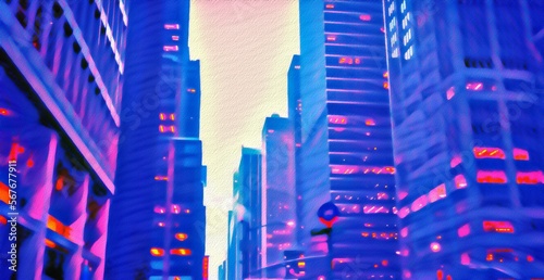 Big city at night. New York...