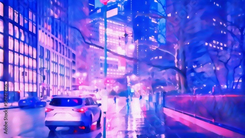Big city at night. New York...