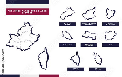 Régions et départements PACA & Corse