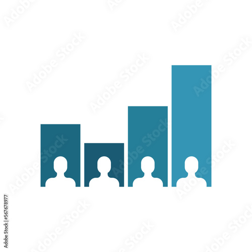 Exit polling icon in flat style. Ballot results vector illustration on isolated background. Political voting sign business concept.