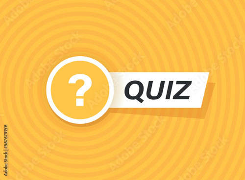 Quiz guess social media icon in flat style. Faq vector illustration on isolated background. Help button sign business concept.
