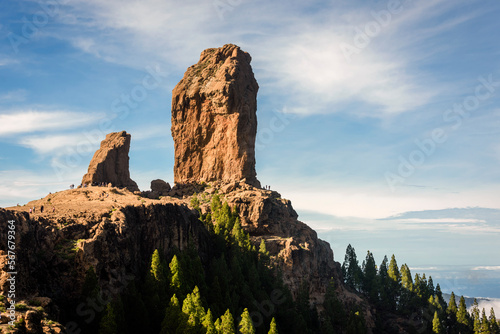 Roque Nublo sacred mountain at Roque Nublo Rural Park, Gran Canary, Canary Islands, Spain