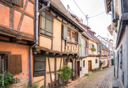 Half-timbered houses in Eguisheim, Alsace, France © robertdering