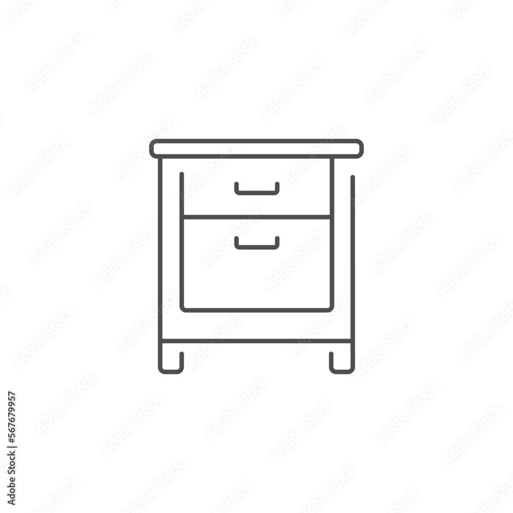 Drawer vector icon. Bedside, toilet logo collection. Drawer vector icon. Bedside, toilet logo collection.