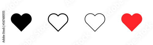 Heart set icon. Like, love, cardiology, heartbeat, pulse, cardiogram, stroke, heart attack, plus, sympathy. Soul concept. Vector line icon for Business and Advertising