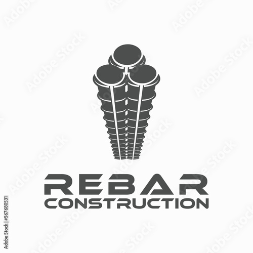 rebar concrete construction logo design vector for business architecture