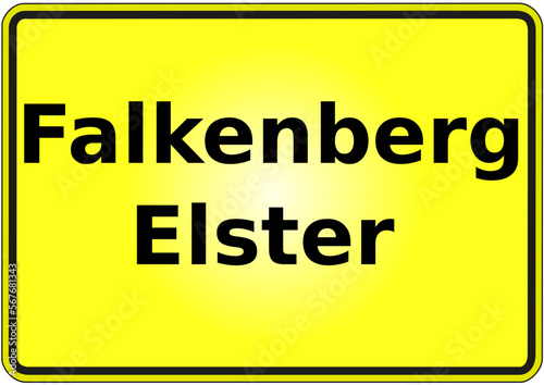 Stadteingangsschild Deutschland Stadt Falkenberg Elster