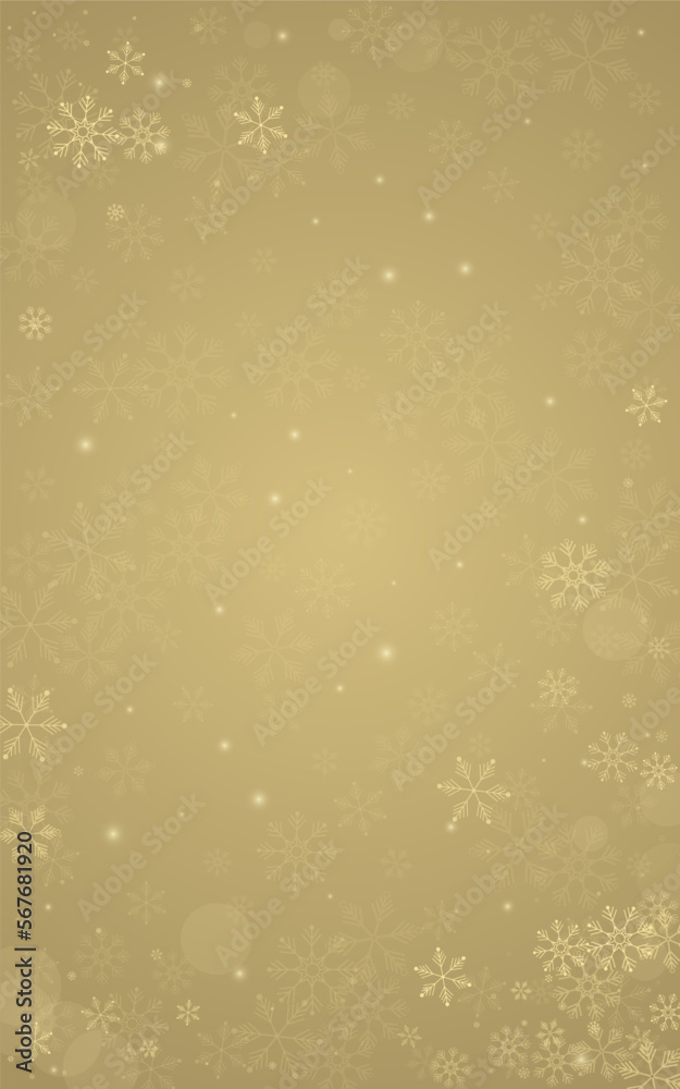 White Snowfall Vector Golden Background. Winter White Snowfall Vector Golden Background. Winter