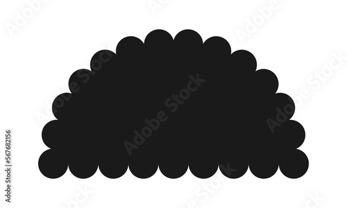 Scallop Edge Semicircle Silhouette Shape Icon