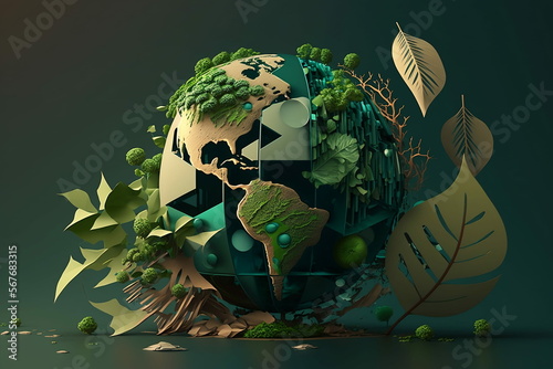 Planet Earth Sustainability Illustration Eco Friendly Green Planet