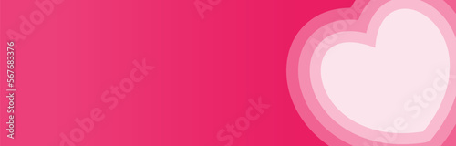 Pink Banner Background with Heart Flat lay Podium