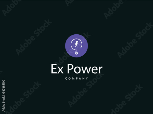 Power logo for business, creative E letter logo with power and electricity concept