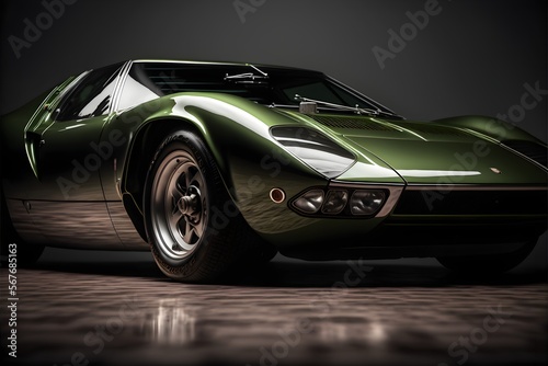 Платно photorealism of Lamborghini Miura P400 from year 1966 Super Resolution 100 Megap