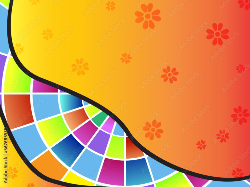 Obraz premium Vector background created by gradient pop colors set to frame style