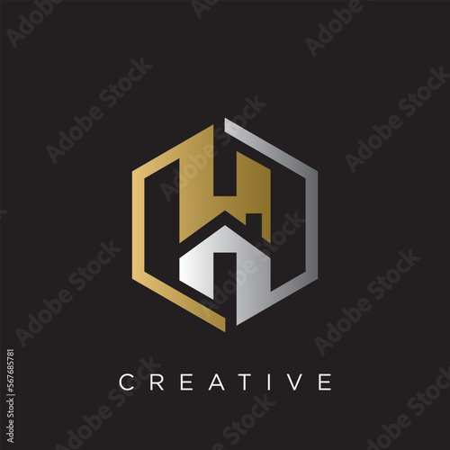 h home logo design vector icon