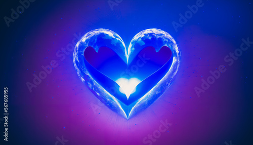 Blue valentine heart. Generative AI