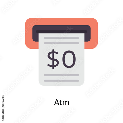 Atm vector Flat Icons. Simple stock illustration stock illustration