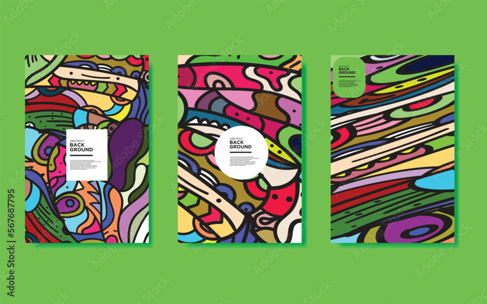 Fototapeta premium Colorful abstract doodle background vector art