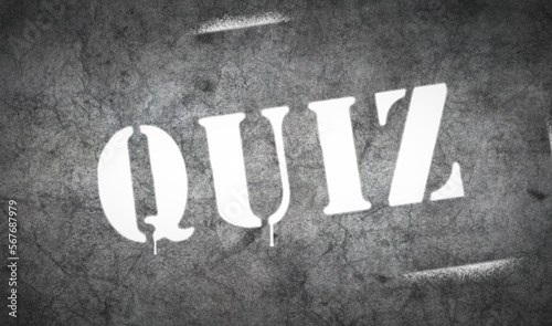 Quiz spray painted on the brick wall illustration