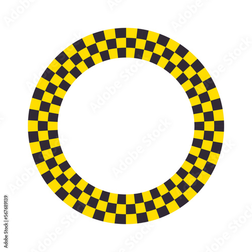 circular border round checked graphic design vector illustration eps