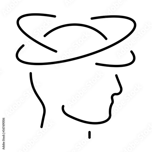 dizziness icon on white background, vector illustration.