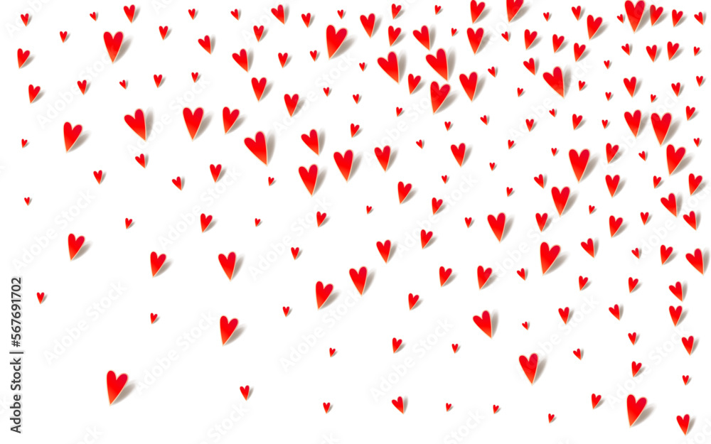 Burgundy Heart Vector White Backgound. 3d Hearts