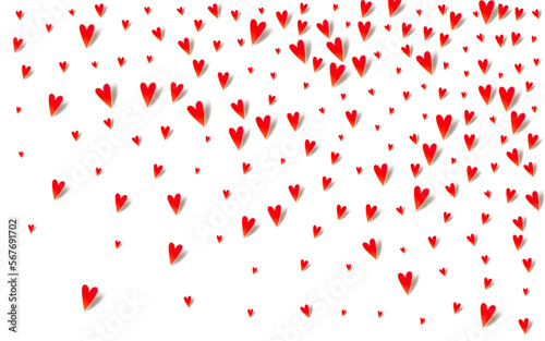 Burgundy Heart Vector White Backgound. 3d Hearts