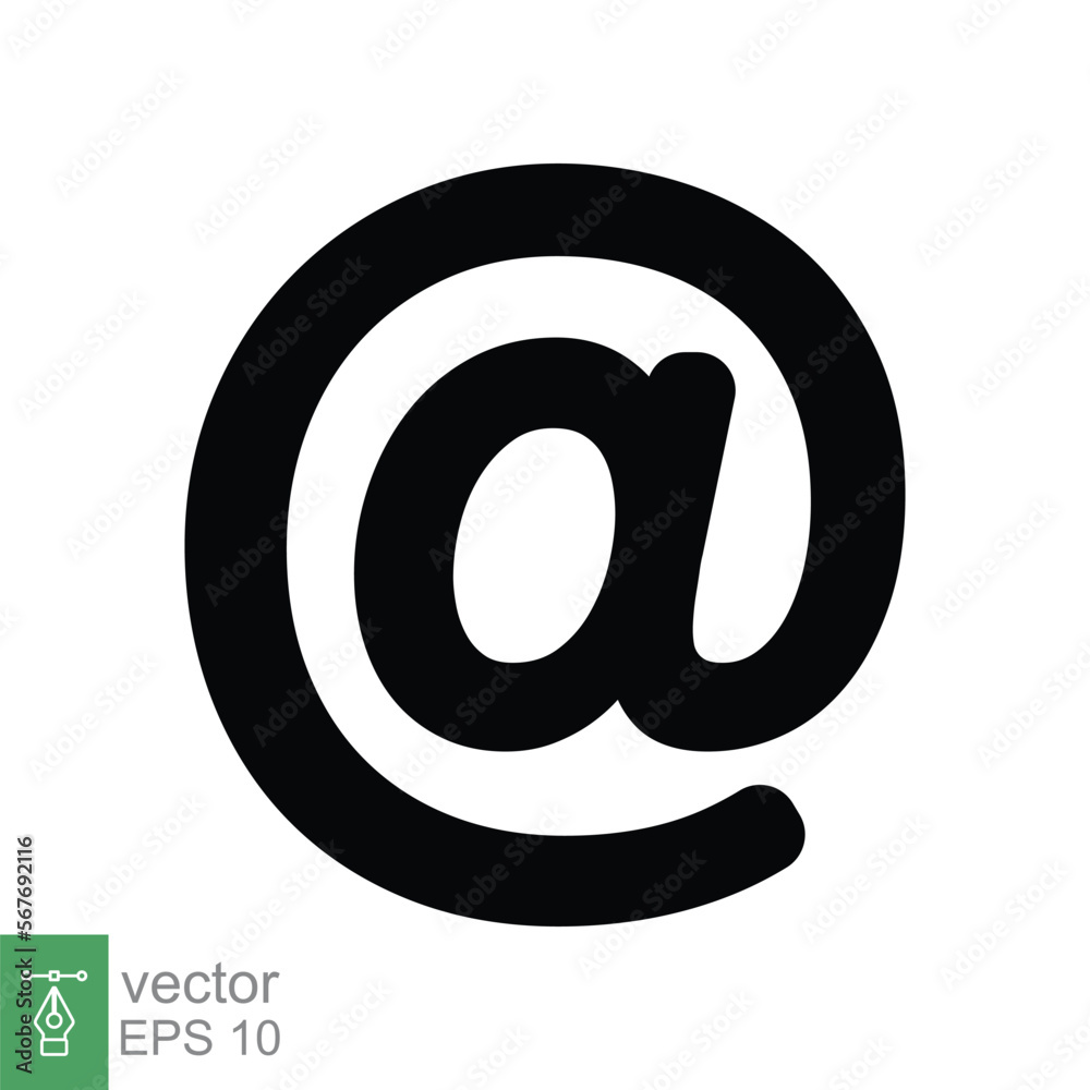 Arroba sign icon. Simple at sign design. Email address symbol concept flat style. Vector illustration design collection isolated on white background. EPS 10. Arroba sign icon. Simple at sign design. Email address symbol concept flat style. Vector illustration design collection isolated on white background. EPS 10.