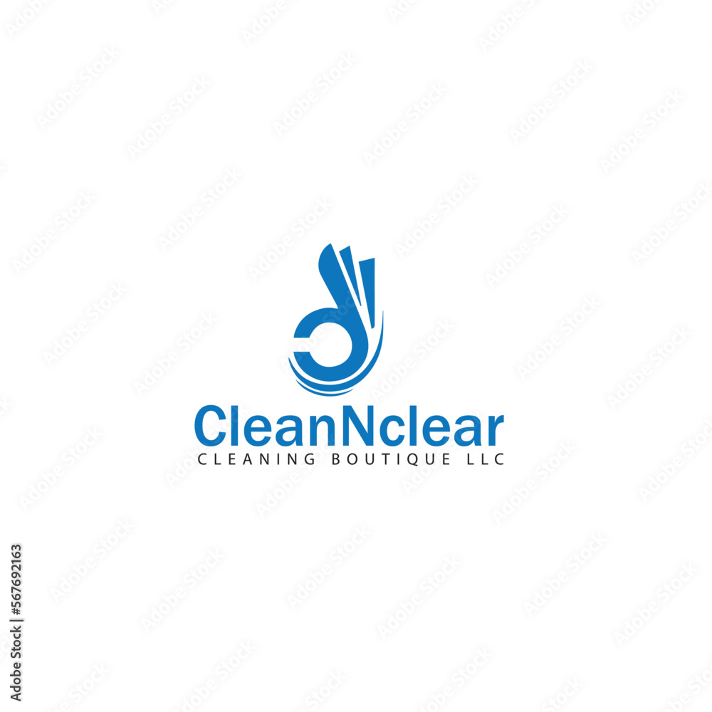 CleanNclear logo template, Creative Cleaning Concept Logo Design Template