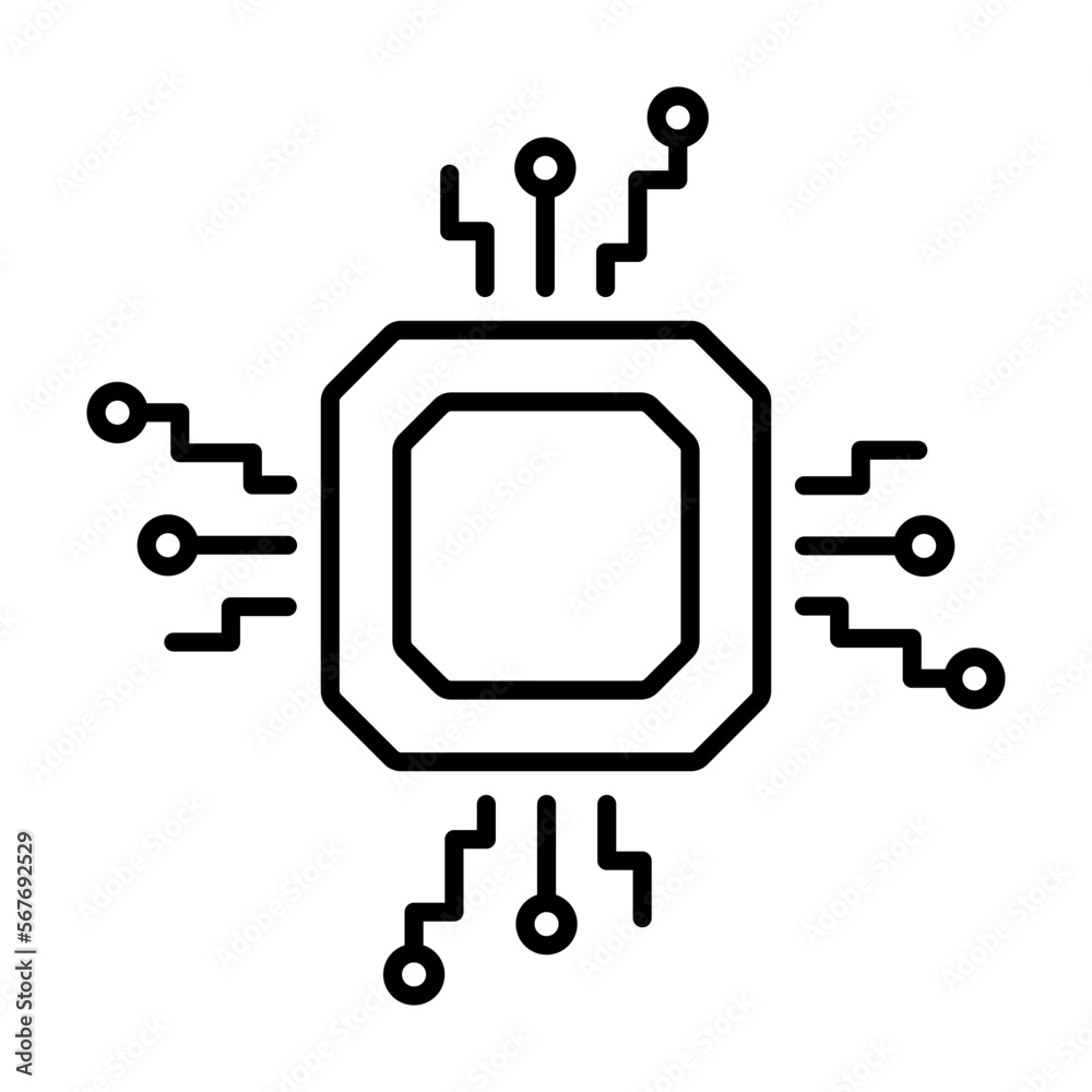 cpu chip icon on white background, vector illustration. cpu chip icon on white background, vector illustration.