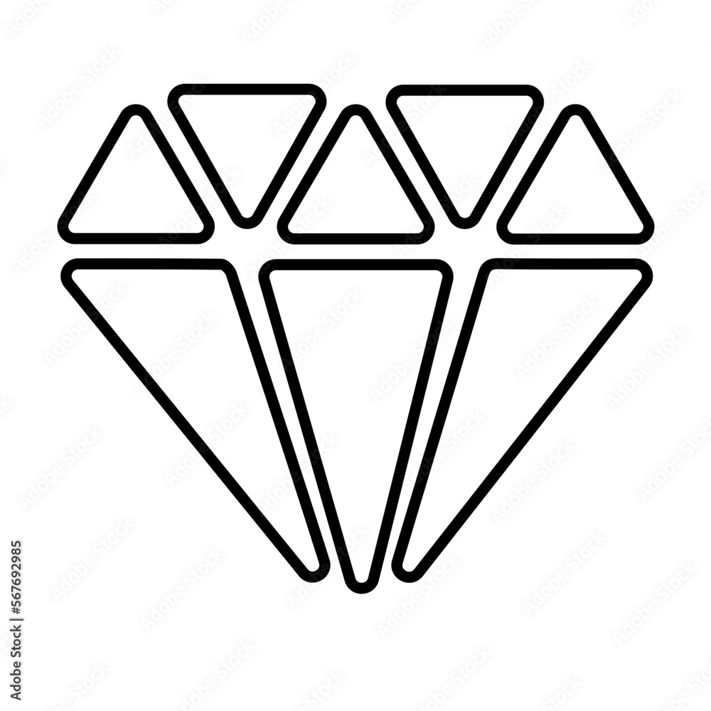 diamond icon on white background, vector illustration. diamond icon on white background, vector illustration.