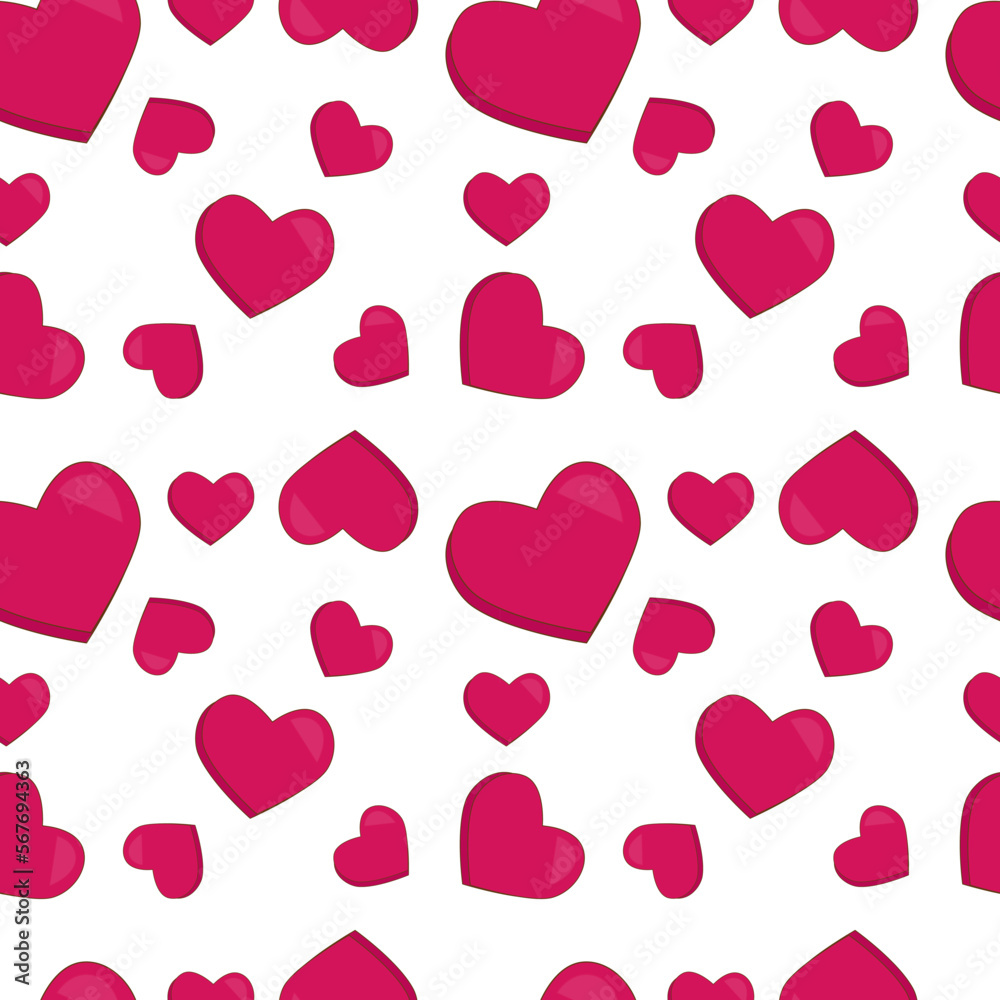 seamless heart pattern on a white background seamless heart pattern on a white background