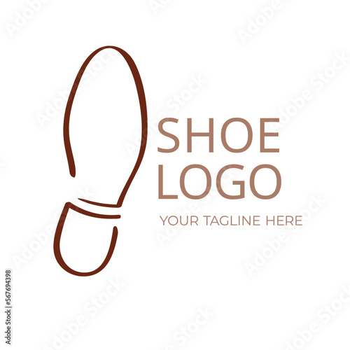 Vector shoe store logo design isolated on white background. Boots shop insignia template. Stamp shoe