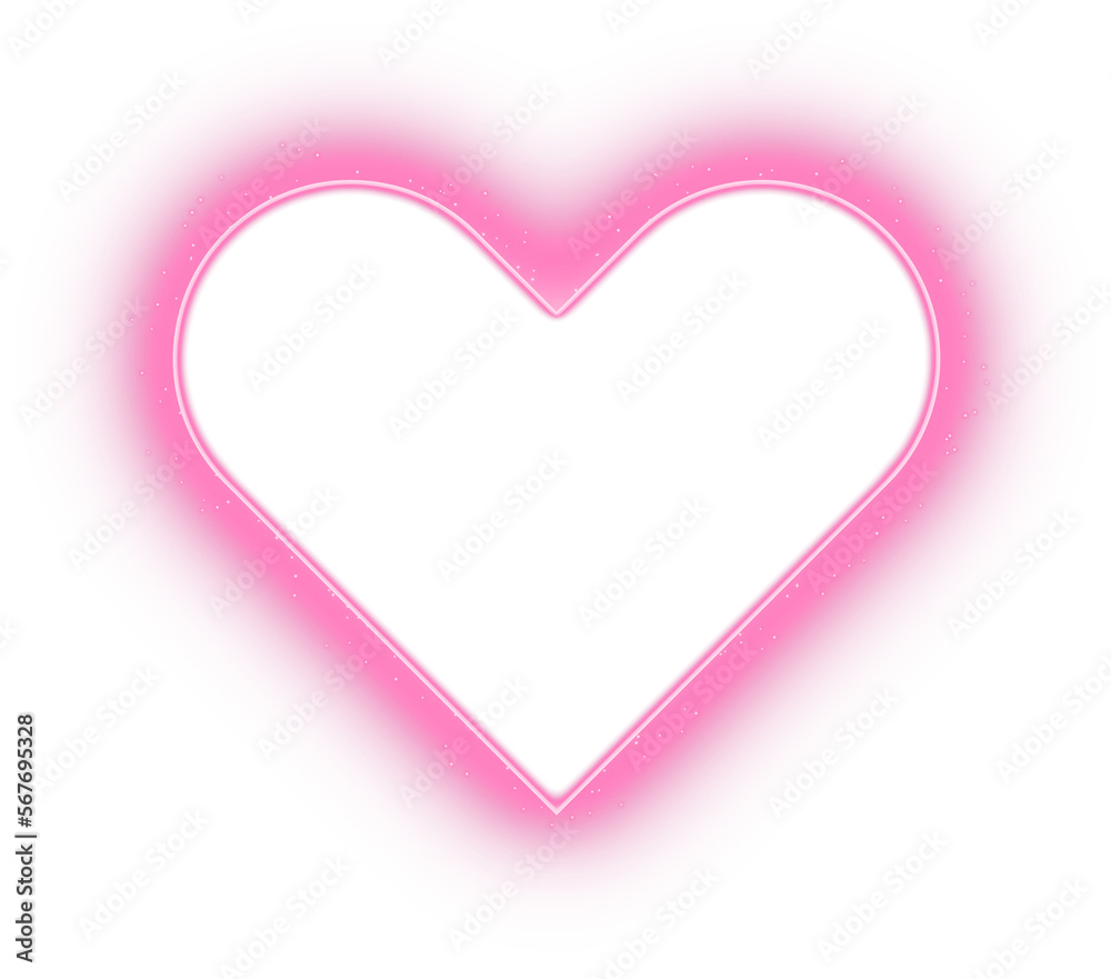 pink glowing heart shape frame 