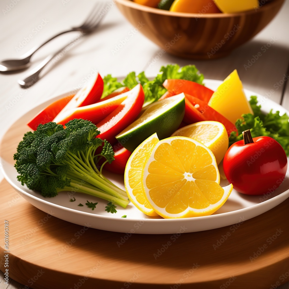 vegetables on a plate made with Generative AI vegetables on a plate made with Generative AI