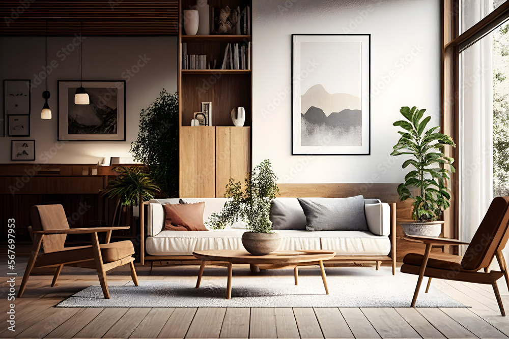 Fototapeta premium Various living room muji and scandinavian design.