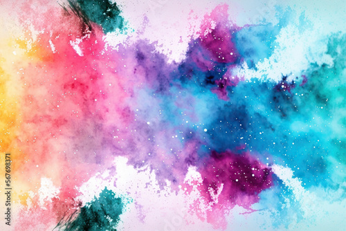 Abstract, colorful background, smoke, drops and waves. Color bomb.
