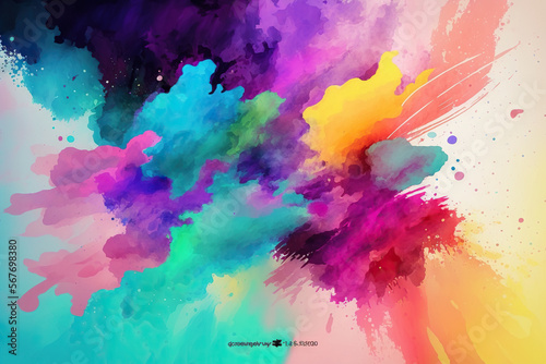 Abstract, colorful background, smoke, drops and waves. Color bomb. © Matyfiz