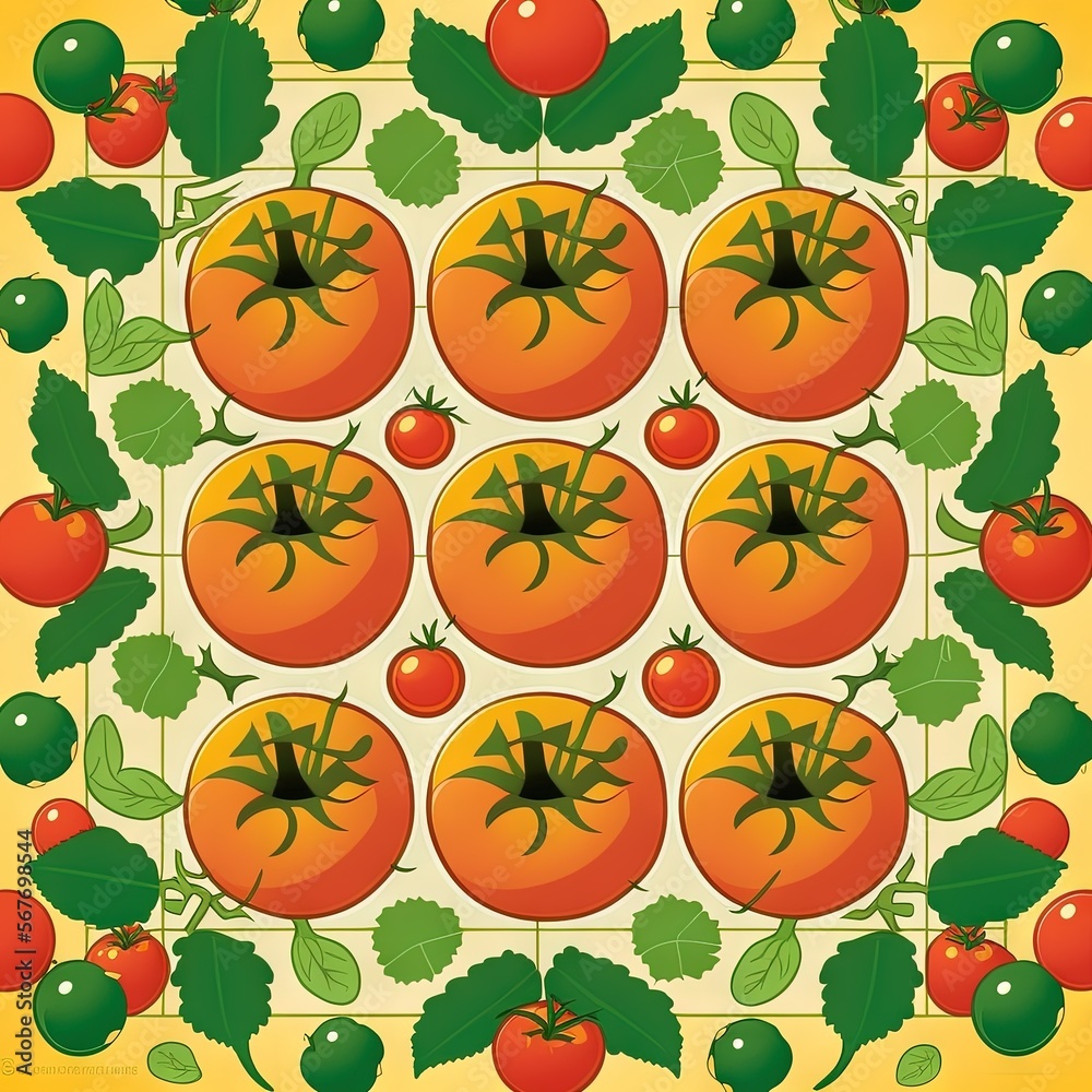 tomato repeat pattern nfinite fruit vector Generative AI tomato repeat pattern nfinite fruit vector Generative AI