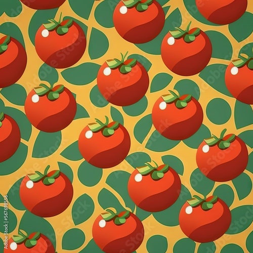 tomato repeat pattern nfinite fruit vector Generative AI