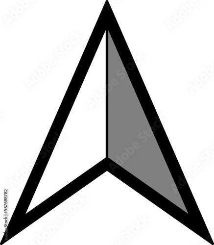 Basic North Arrow Mark Sign Symbol Icon for Map Orientation. Vector Image.