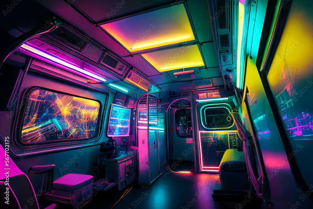 Obraz premium 超リアルなサイパーパンク系背景イラスト(AI generated image)