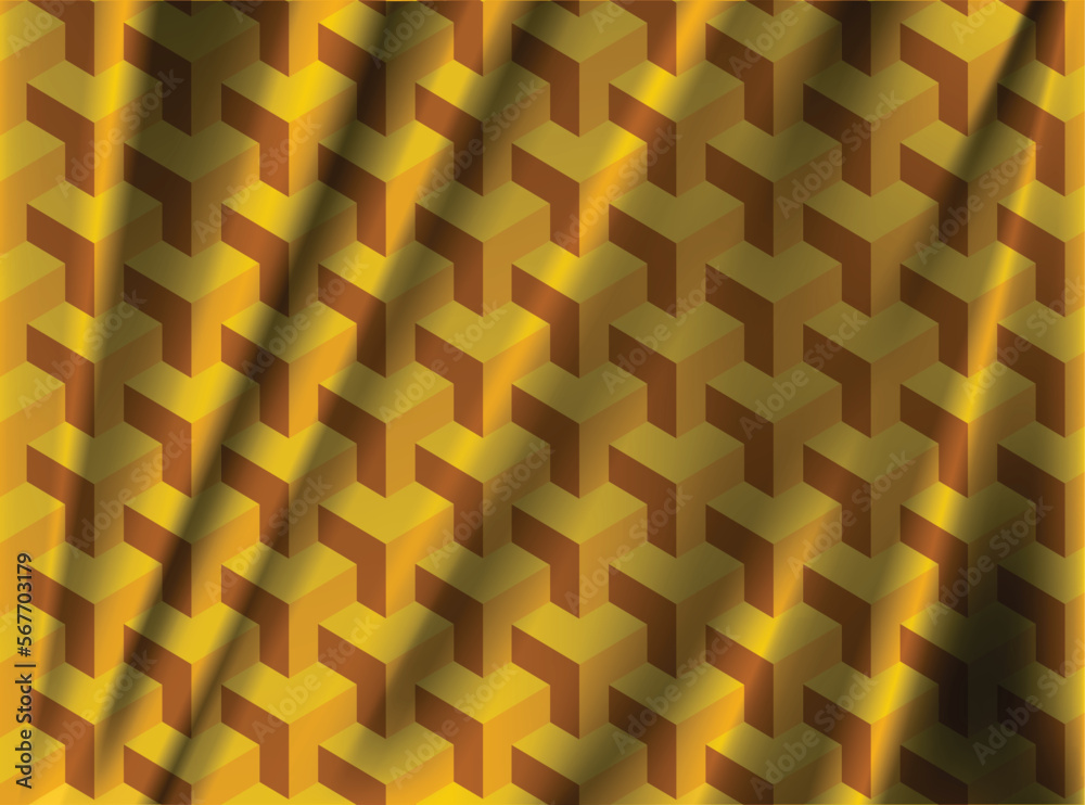 Abstract geometric background with yellow 3d flying cubes Abstract geometric background with yellow 3d flying cubes
