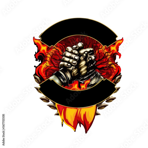 Deal Job Logo Template Design arm wrestle COOPERATION