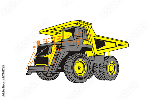 bulldozer isolated on white background