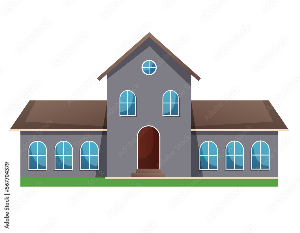 residential houses exterior flat style 