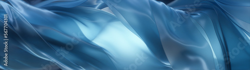 wavy translucent blue fabric cloth - 3D background
